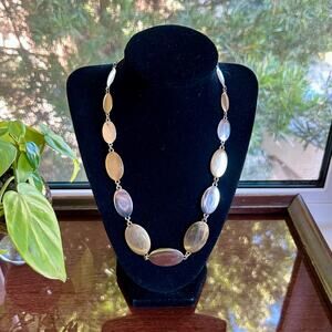 Vintage RLM Studio Sterling Silver & Brass Oval Link Necklace – 20” Signed